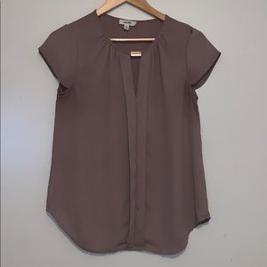 Tan blouse with gold detail